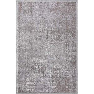 Benuta Vlakgeweven tapijt Frencie grijs 80x165 cm - vintage tapijt in used look