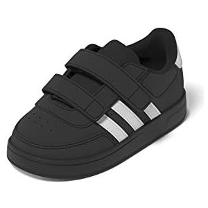 adidas Breaknet Lifestyle Court Two-Strap Hook-and-Loop Sneaker uniseks-baby, Core Black/Ftwr White/Ftwr White, 25 EU