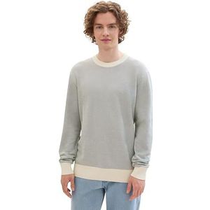 TOM TAILOR Denim heren trui, 35635 - Boter Cream Twotone, XXL