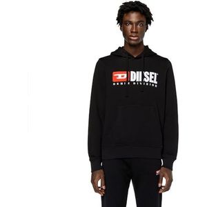 Diesel S-Ginn-Hood-Div Felpa hoodie voor heren, zwart (A03757-0gead-9xx), XL