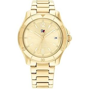 Tommy Hilfiger Analogue Quartz Watch voor dames met goudkleurige roestvrijstalen armband - 1782513