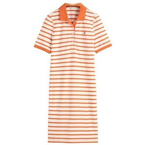 Gestreepte SHIELD SS PIQUE POLO DRESS, pompoen oranje, S