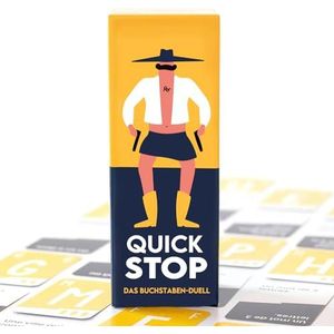 GUATAFAC Quickstop, het letterduel, kaartspel voor jongeren en volwassenen, snel en gek, 2 tot 7 spelers, kaartspel vanaf 10 jaar, familiespel