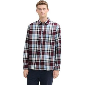 TOM TAILOR heren overhemd, 36680 - Purple Twill Check, L