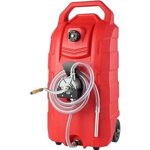 VEVOR 16 gallon brandstof Caddy, draagbare gasopslagtank container met handpomp rubberen wielen, 7,8 l/min, brandstofoverdracht opslagtank voor benzine dieselmachine olie auto maaiers tractor boot