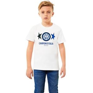 Inter - T-shirt met wapen 2023/2024, Champions d'Italy, vier de tricot met het officiële 2-sterren jersey. Officieel celebratief shirt, verkrijgbaar in verschillende maten