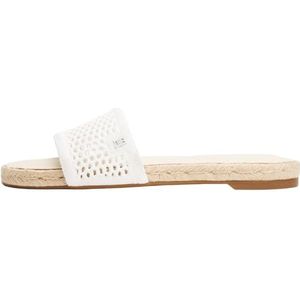 Tommy Hilfiger Dames gebreide mesh espadrille platte sandaal Fw0fw08744, Wit Ecru, 37 EU