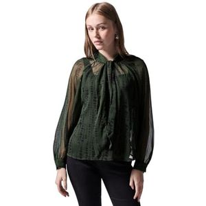 Street One Studio Raglan chiffon blouse met tie detail, oil green, 34