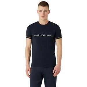 Emporio Armani Heren Mannen Mannen Crew Neck Underlined Logo T-Shirt, marineblauw, L
