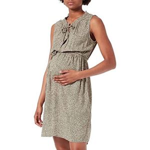 Esprit Maternity Dress Woven Nursing mouwloze allover print damesjurk, Real Olive - 307, 32