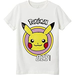 NAME IT Nkfjunna Pokemon Ss Top Noos Sky T-shirt voor meisjes, wit alyssum, 116 cm