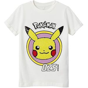 NAME IT Nkfjunna Pokemon Ss Top Noos Sky T-shirt voor meisjes, wit alyssum, 122/128 cm
