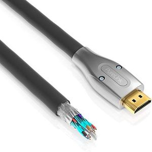 PureLink PureID serie ID-US2000-20 - HDMI-kabel (aan één kant gemonteerd) - UltraSpeed met Ethernet - huidige HDMI-versie - verguld - verzilverd - 3x afgeschermd - 20,0m