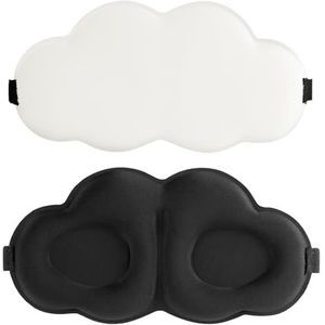 AiQInu Slaapmasker voor heren en dames, 2024, ademende 3D-slaapbril en verstelbare elastiek, 100% lichtblokkerend, comfortabel met traagschuim oogmasker voor reizen, dutjes, zwart + beige