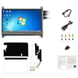 Waveshare for Raspberry Pi 7 inch Capacitive Touchscreen IPS Display 1024 * 600 HDMI LCD C Touch Screen with Bicolor Case for Raspberry Pi 4 3B+/3/2 B/B+/ Banana Pi/Banana Pro/BB Black