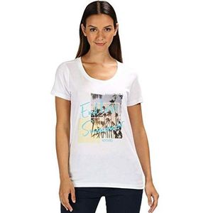 Regatta Regvv Dames Filandra III Coolweave katoenen T-shirt met grafische print - wit, 16