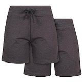 Build Your Brand By066a-dames badstof shorts 2-pack, houtskool, XS, houtskool, XS