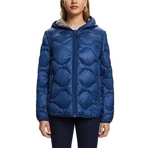 ESPRIT Gerecycled: omkeerbare gewatteerde jas met capuchon, grijs/blauw (grey/blue), XS