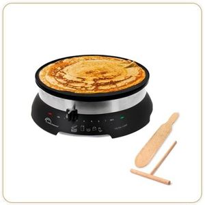 LITTLE BALANCE 8538 Celtic Chef Crêpes-pan, 3-in-1 pannenkoeken, plancha, XXL-plaat, diameter 33 cm, regelbare thermostaat, 1300 W, zwart