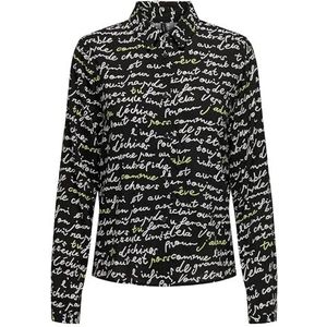 Onlnova Life VIS L/S Maya Shirt AOP, Zwart/Aop: 595 Lé Téxt, M