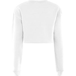 Kilata Sweatshirt met lange mouwen voor dames van 100% polyester met ronde hals wit maat S, wit, S