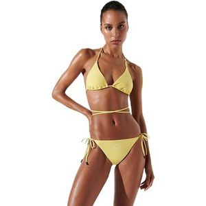 KARL LAGERFELD Dames Triangle W/Logo Bikini Top, geel, XL