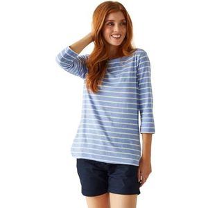 Regatta Dames Bayletta katoen mix lichtgewicht T-shirt, Hortensia Blauw/Wit, 36