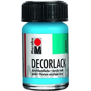 Marabu 11300039090 - decorlak acryl lichtblauw 090, 15 ml, hoogglans acryllak op waterbasis, weerbestendig, speekselbestendig, om te schilderen, sjabloneren en voor servettechniek