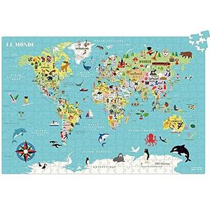 Vilac Wereldkaart puzzel, 500 stuks, Ingela P.A-vanaf 8 jaar, 7619, 7619, meerkleurig
