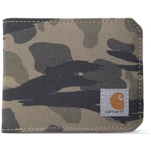 Carhartt Heren standaard bifold en passcase, duurzame portemonnee, verkrijgbaar in leer en canvasstijlen, nylon Duck (Blind Duck Camo), eenheidsmaat