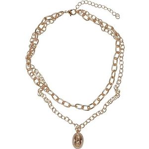 Urban Classics Unisex halsketting Madonna Layering Necklace, kleur goud, maat één maat