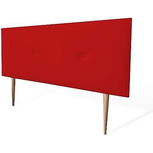 amuéblate online - Hoogwaardig gevoerd hoofdeinde model Kayne, met poten, bekleding van hoogwaardig kunstleer, hout, rood, 130 x 60 cm (bed 120)