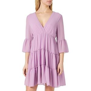 faina Dames mini-jurk met ruches 19227011-FA01, koningsblauw, XS, Mini-jurk met ruches, XS