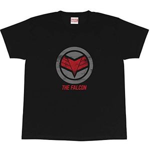 Marvel The Falcon And The Winter Soldier Die Falcon Logo T-shirt, Meisjes, 116-170, Schwarz, Officiële Koopwaar