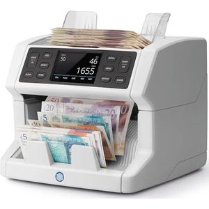 Safescan 2885-S geldtelmachine, waardering voor gemengde bankbiljetten, inclusief USD - bankbiljettenteller met 7-voudige echtheidscontrole - geldtelmachine met meertalige gebruikersinterface