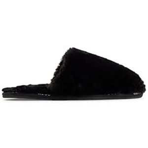 HUGO Cozy_sild_fur pantoffels voor dames, zwart 1, 35 EU