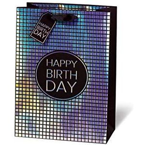 bsb Cadeauzakje cadeauzakje papieren zak""Happy Birthday"" in holografische design A4-formaat