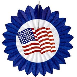 Widmann 95786 USA Vlag papieren vakken, uniseks, volwassenen, blauw/wit, one size