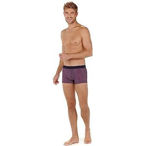 Hom HAL Boxer Boxershorts, smalle pasvorm, kleine vierkanten in micro-motief, motief op marine-achtergrond, maat XXL heren, Kleine kleurrijke vierkanten van micromotief op zeebodem, XXL