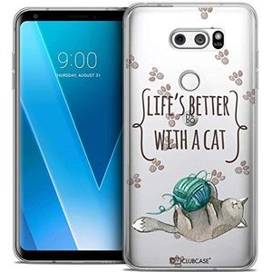 Beschermhoes voor LG V30, ultradun, Quote Life's Better with a Cat