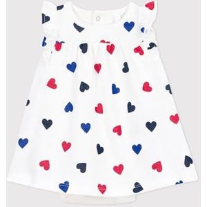 Petit Bateau Mouwloze jurk en body voor meisjes, Wit/Veelkleurig., 18 Maanden