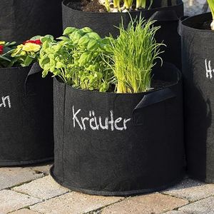 Simboom plantenzakken van vliesstof, plantenpotten, plantenbakken met handgrepen voor tomaten, bloemen, planten en meer, zwart, 27 liter, 5 stuks