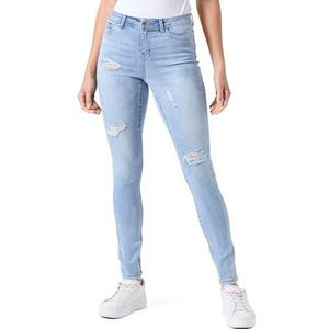 ONLY Onlwauw Mw Destroy Bleach DNM Gua Jeans voor dames, Lichtblauw gebleekte denim, 32 NL/S/L