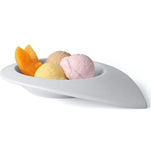 Holst Porzellan DB 2062 PACK 6 ijs- en dessertkommen 22 cm / 0,20 l druppels, wit, 22 x 16,5 x 3,5 cm, 6 eenheden, porselein