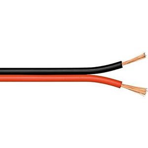 Goobay 15022 luidsprekerkabel 2 x 0,75 mm² CCA strengen/luidsprekerkabel audiokabel per meter/luidsprekerkabel kabel kabel audiokabel/subwoofer kabel/rood zwart / 100 m