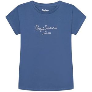 Pepe Jeans Charing T-shirt voor meisjes, Blauw (Sea Blue), 10 Jaar