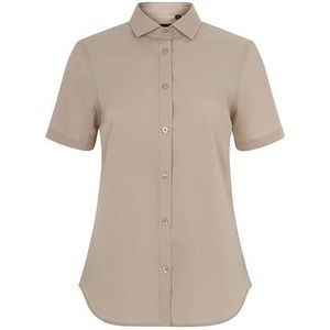 VELILLA 405018S Dameshemd, korte mouwen, stretch, lichtbeige, maat S, Licht Beige, S