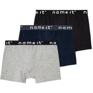 NAME IT Boxershorts voor jongens Basic Set van 3, zwart 1, 158