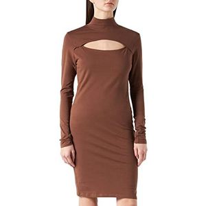 Urban Classics Dames Dames Dames Stretch Jersey Cut-Out Turtleneck Jurk, bark, S