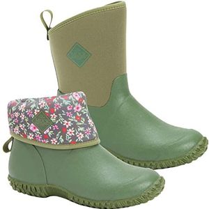 Muck Boot Muckster II Mid Enkellaars voor dames, Groene W voering met bloemenprint, 38.5 EU